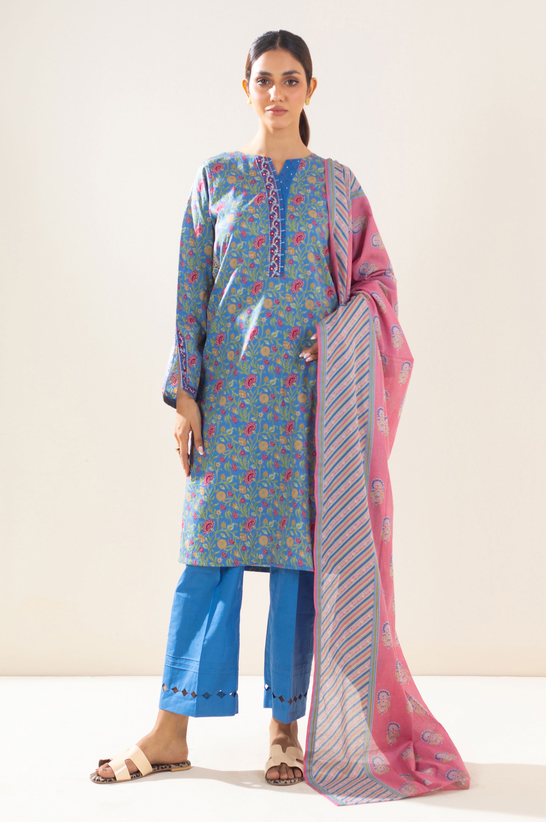 Stitched 3 Piece Printed Lawn Suit